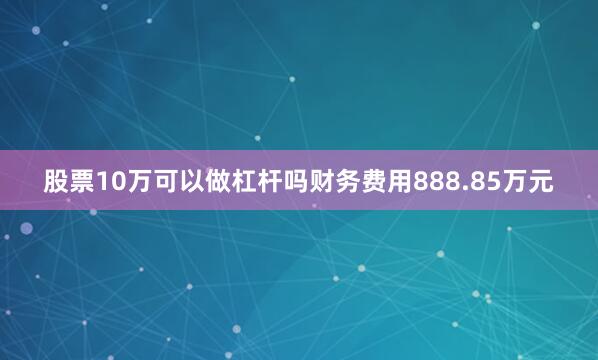 股票10万可以做杠杆吗财务费用888.85万元
